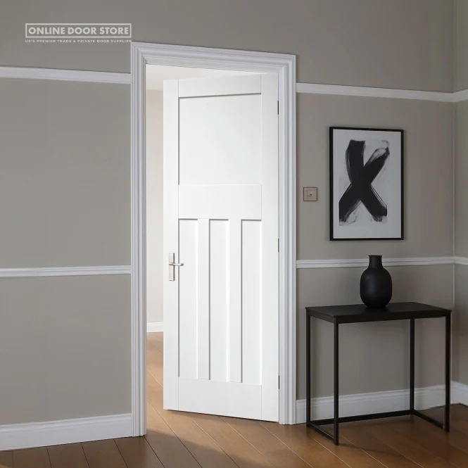 Aster 1930's Shaker DX30 White Primed Internal Door - Image 2