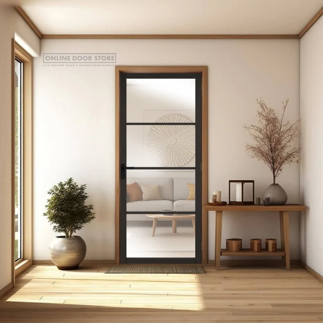 Aster Black Industrial 4-Light Internal Glazed Door - Image 3