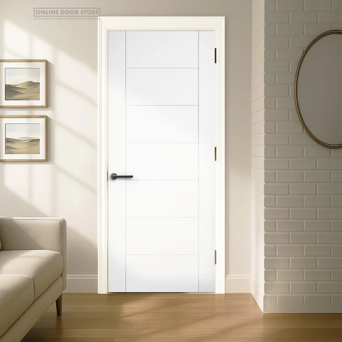 Aster Ladder 7-Panel White Primed Internal Door - Image 3