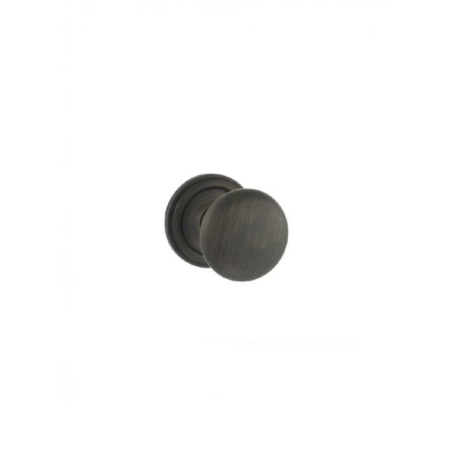 Atlantic Old English Harrogate Solid Brass Mushroom Mortice Knob on Concealed Fix Rose - Urban Dark Bronze