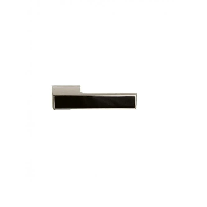 Atlantic Tupai Rapido VersaLine Tobar Designer Lever on Long Rose - Pearl Black Decorative Plate - Pearl Nickel