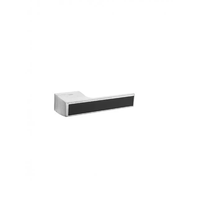 Atlantic Tupai Rapido VersaLine Tobar Designer Lever on Long Rose - Pearl Black Decorative Plate - Satin Chrome