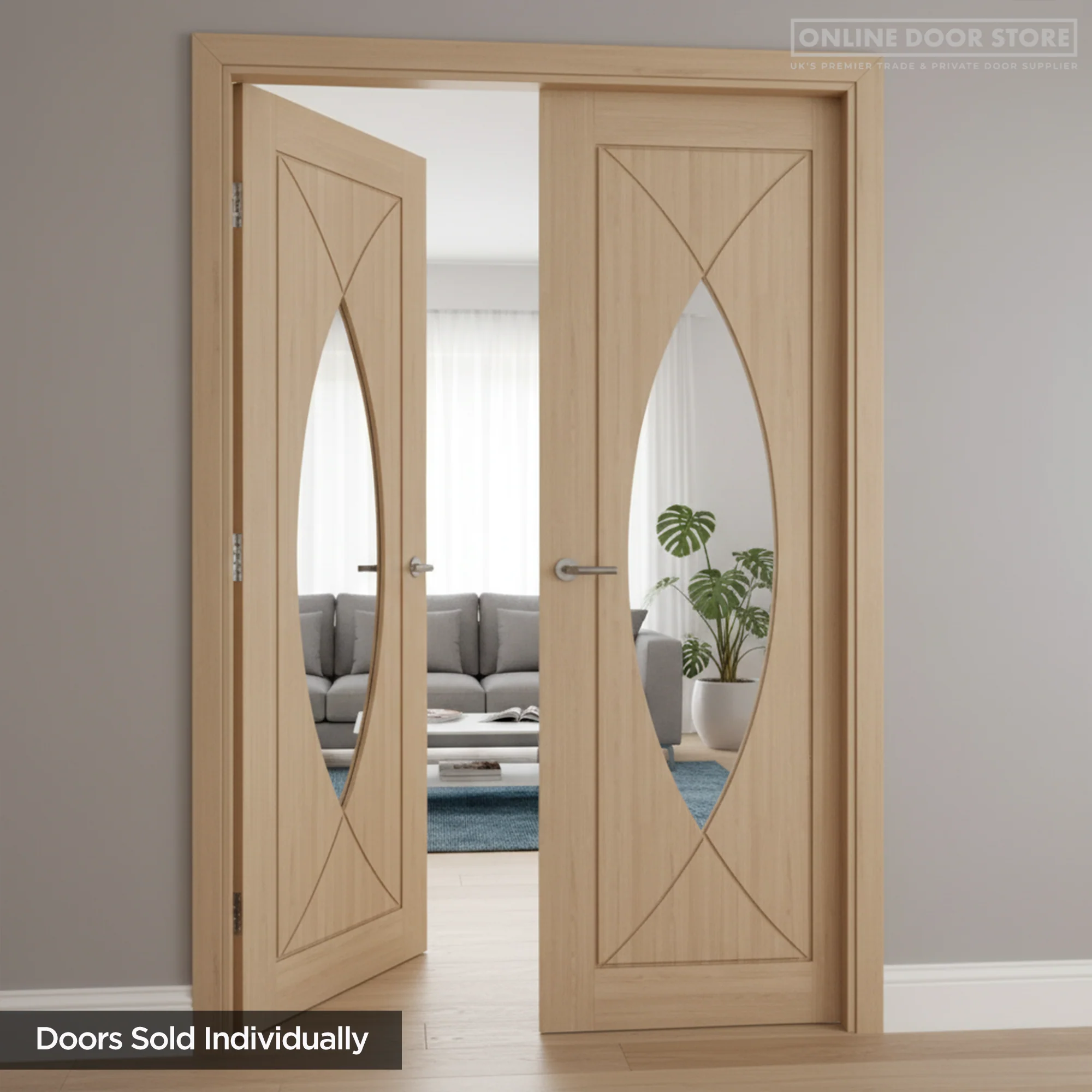 Deanta Amalfi Pre-Finished Oak Internal Glazed Door - Image 3