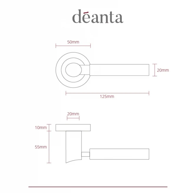 Deanta Arcadia Latch Kit Polished Chrome Finish -FD30 - Image 2