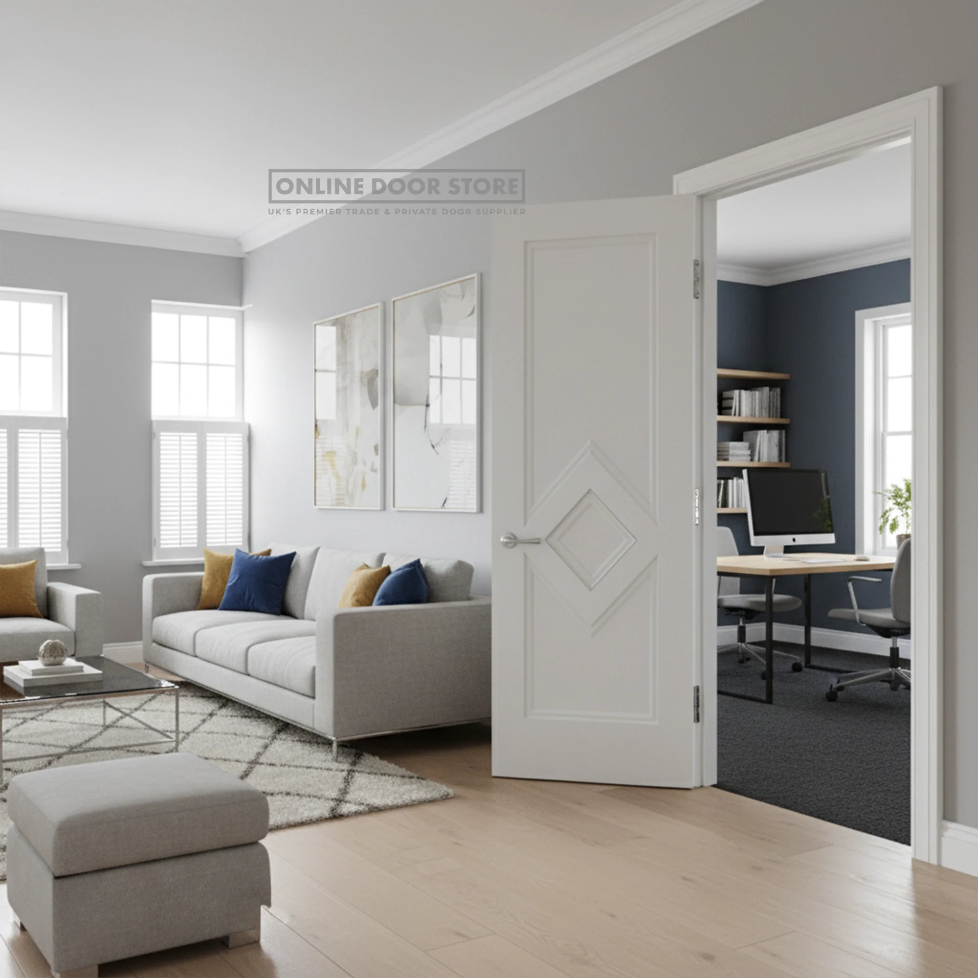 Deanta Ascot White Primed Internal Door - Image 3