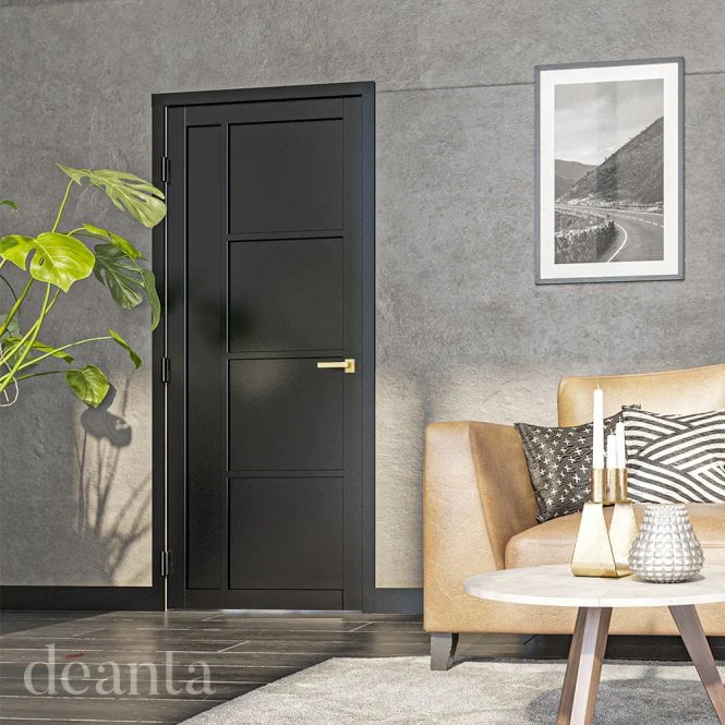 Deanta Brixton Pre-Finished Black Internal Door - Image 3