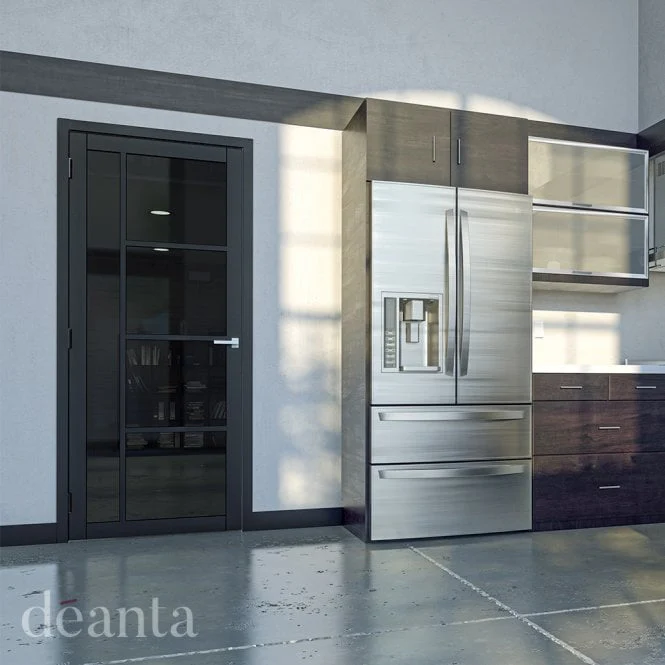 Deanta Brixton Pre-Finished Black Tinted Internal Glazed Door - Image 3