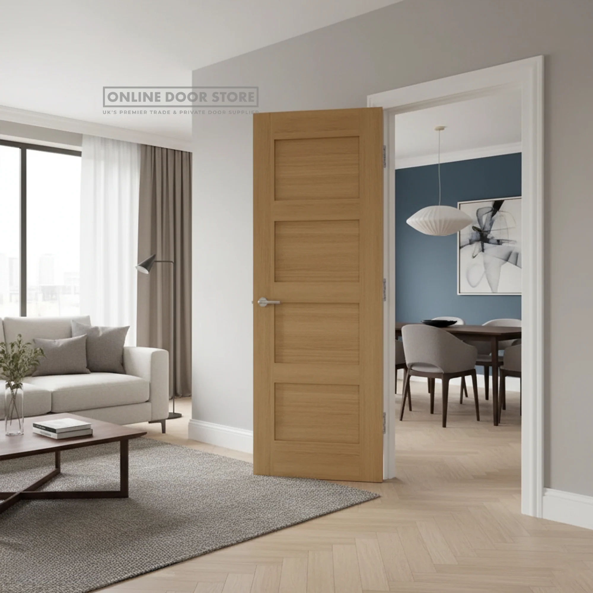 Deanta Coventry Unfinished Oak Internal Door - Image 2