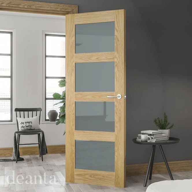 Deanta Coventry Prefinished Oak Frosted Internal Glazed Door - Image 3