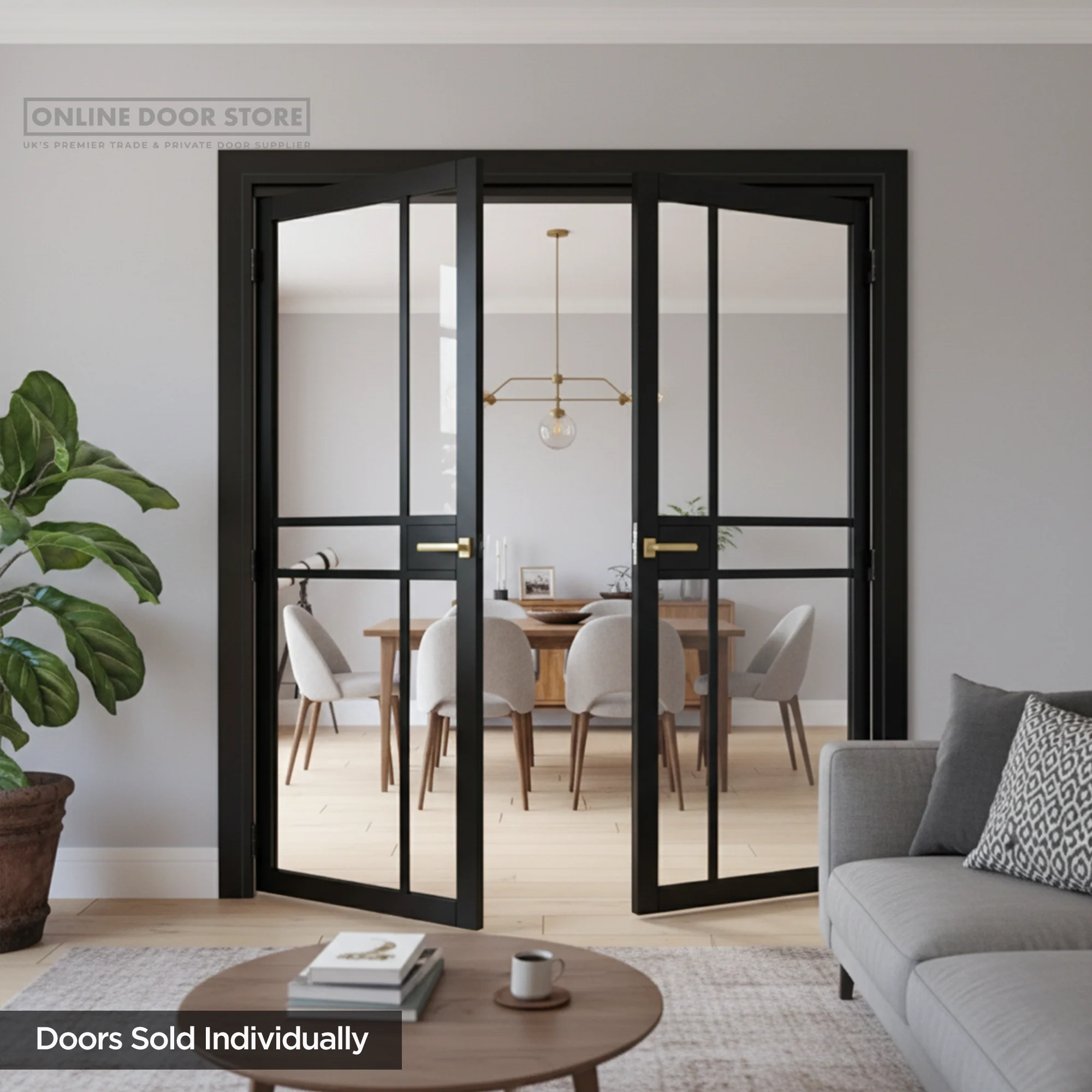 Deanta Dalston Pre-Finished Black Internal Glazed Door - Image 3