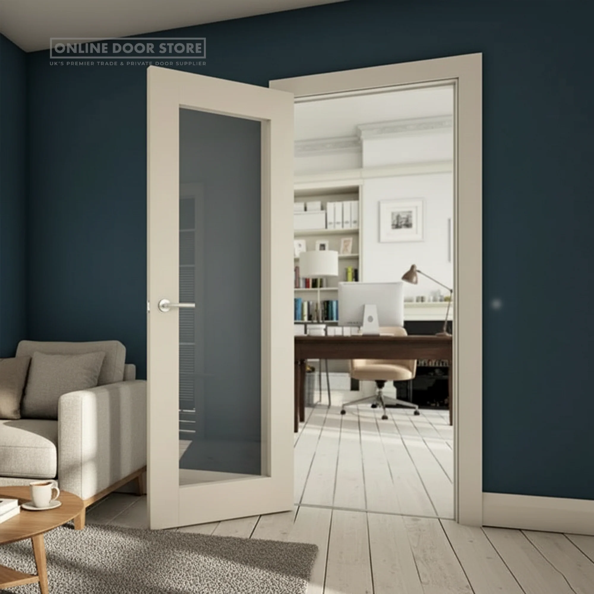 Deanta Denver White Primed Internal Glazed Door - Image 2
