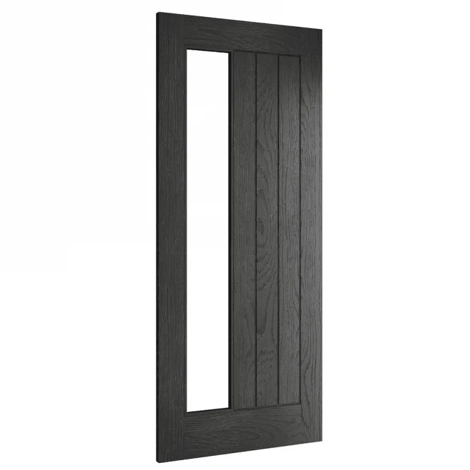 Deanta Ely Pre-Finished Brushed Black Oak Glazed 1SL FSC Internal Door - Image 4