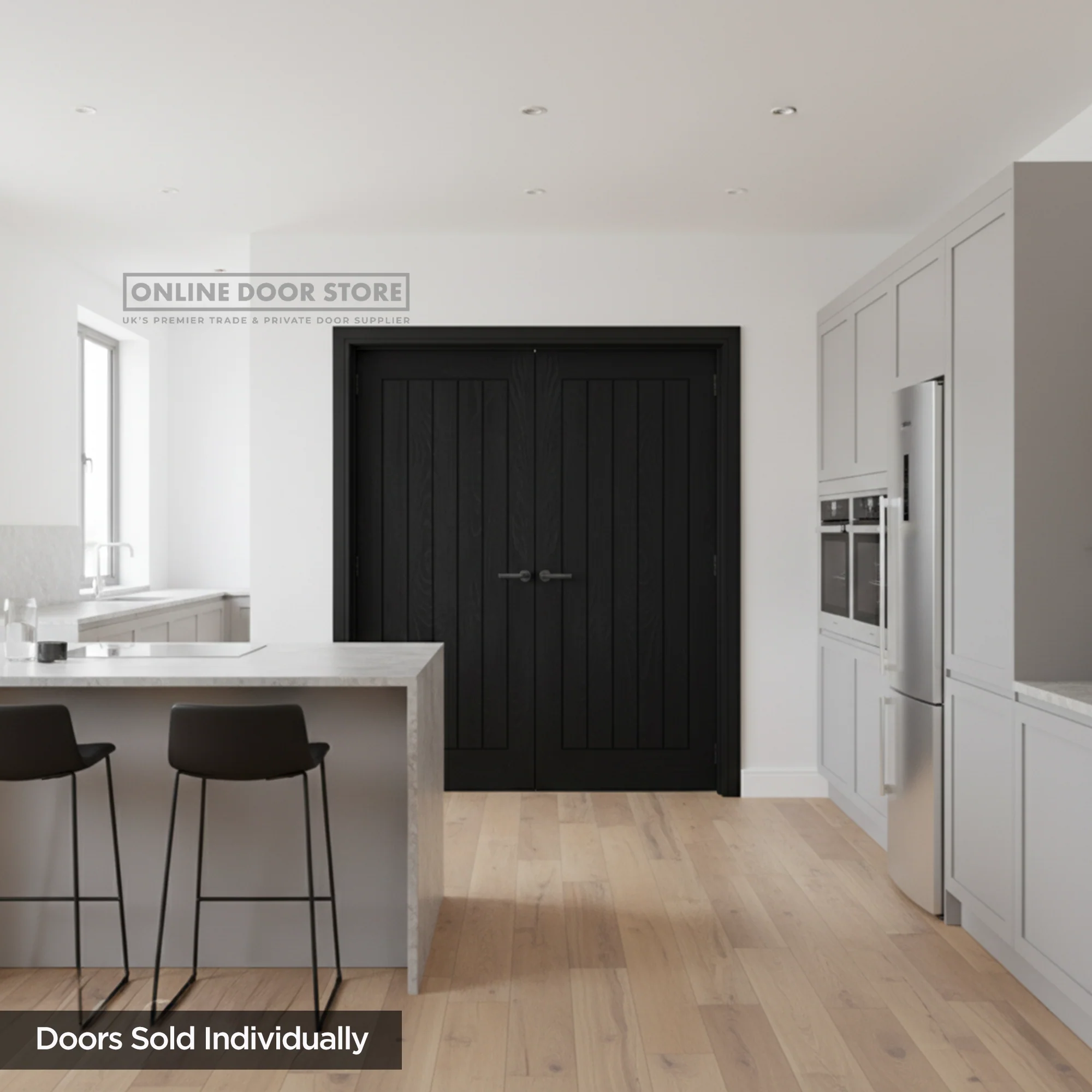 Deanta Ely Pre-Finished Brushed Black Oak Internal Door - Image 3