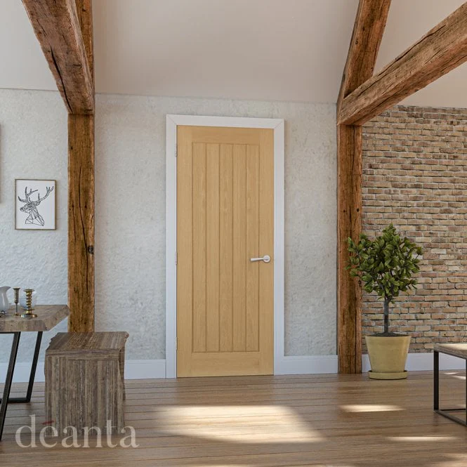 Deanta Ely Prefinished Oak FD30 Fire Door - Image 2