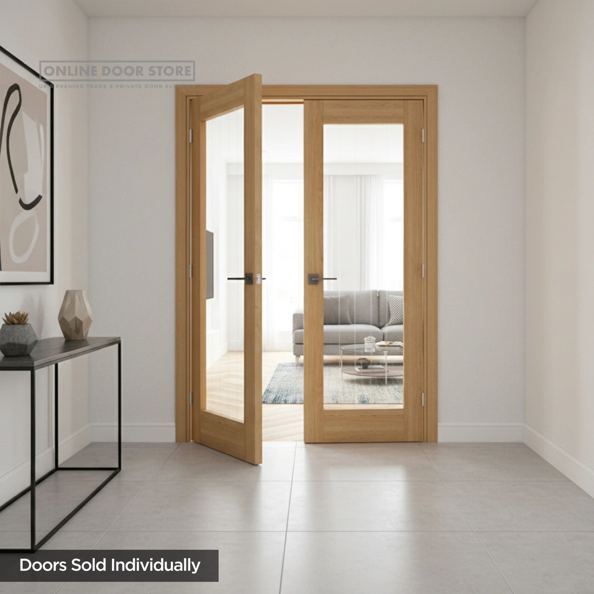 Deanta Ely Prefinished Oak Internal Glazed Door (1L Full) - Image 3