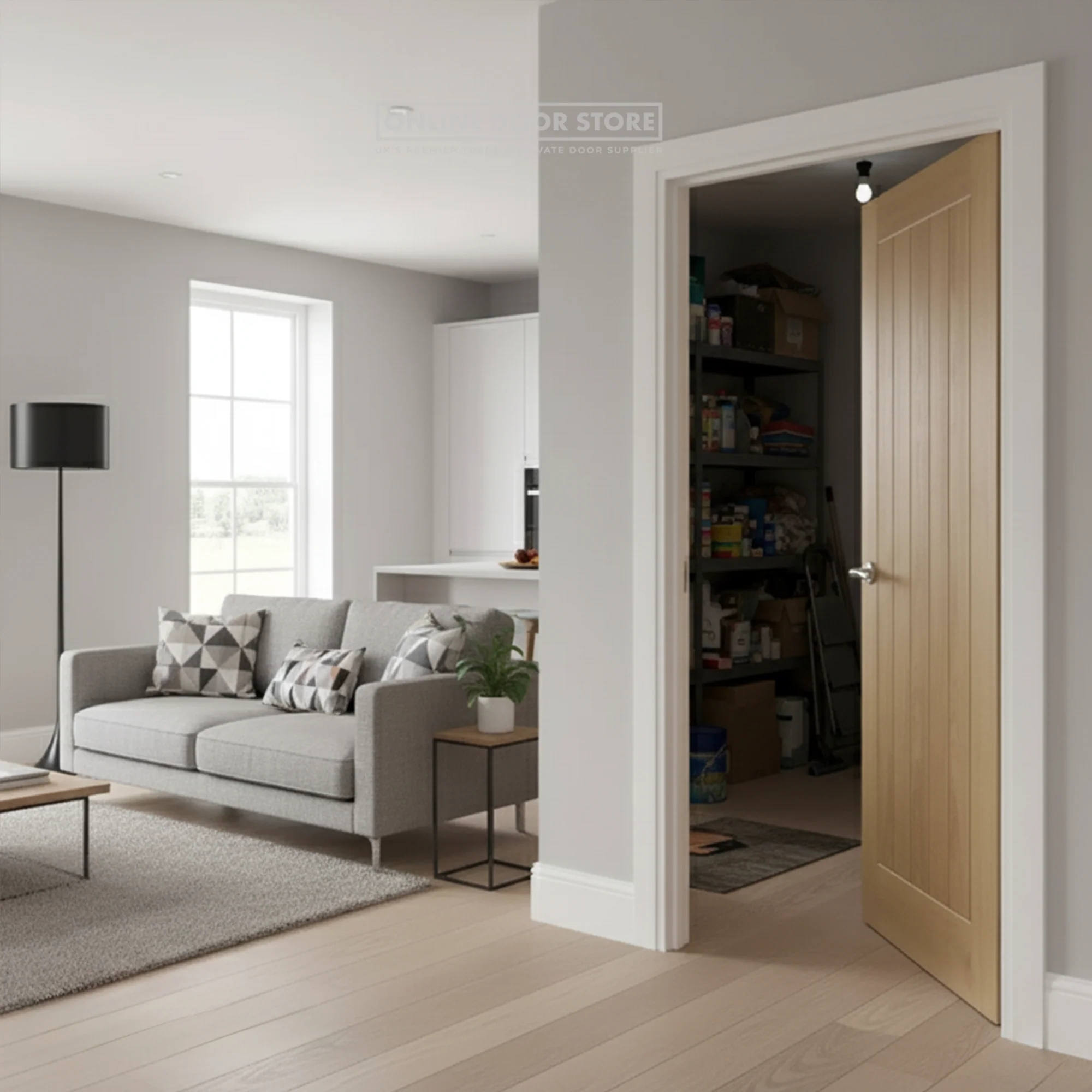 Deanta Ely Unfinished Oak Internal Door - Image 2
