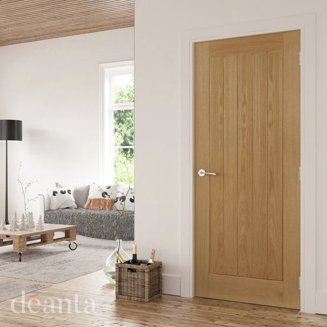 Deanta Ely Unfinished Oak Internal Door - Image 3