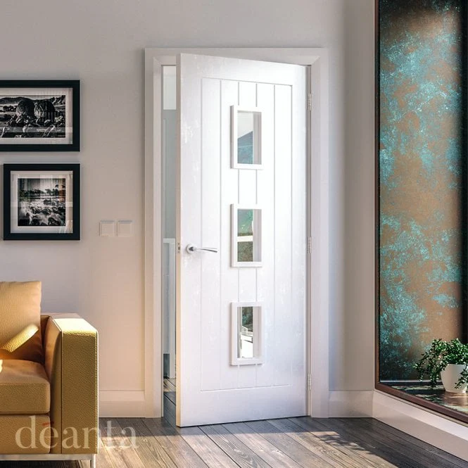 Deanta Ely White Primed Internal Glazed Door (3L) - Image 3
