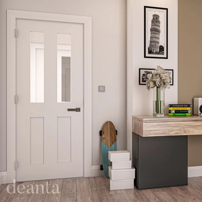Deanta Eton White Primed Internal Glazed Door - Image 3