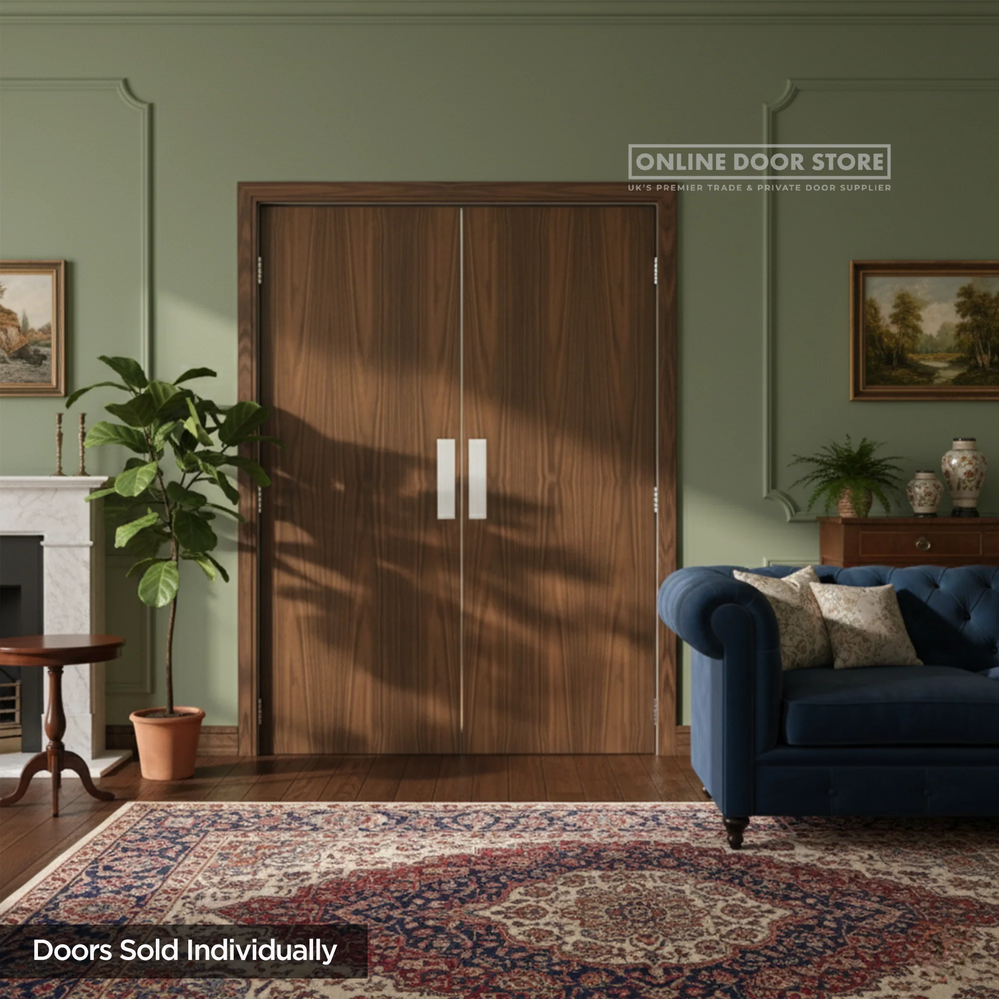 Deanta Flush Prefinished Walnut FD30 Fire Door - Image 3