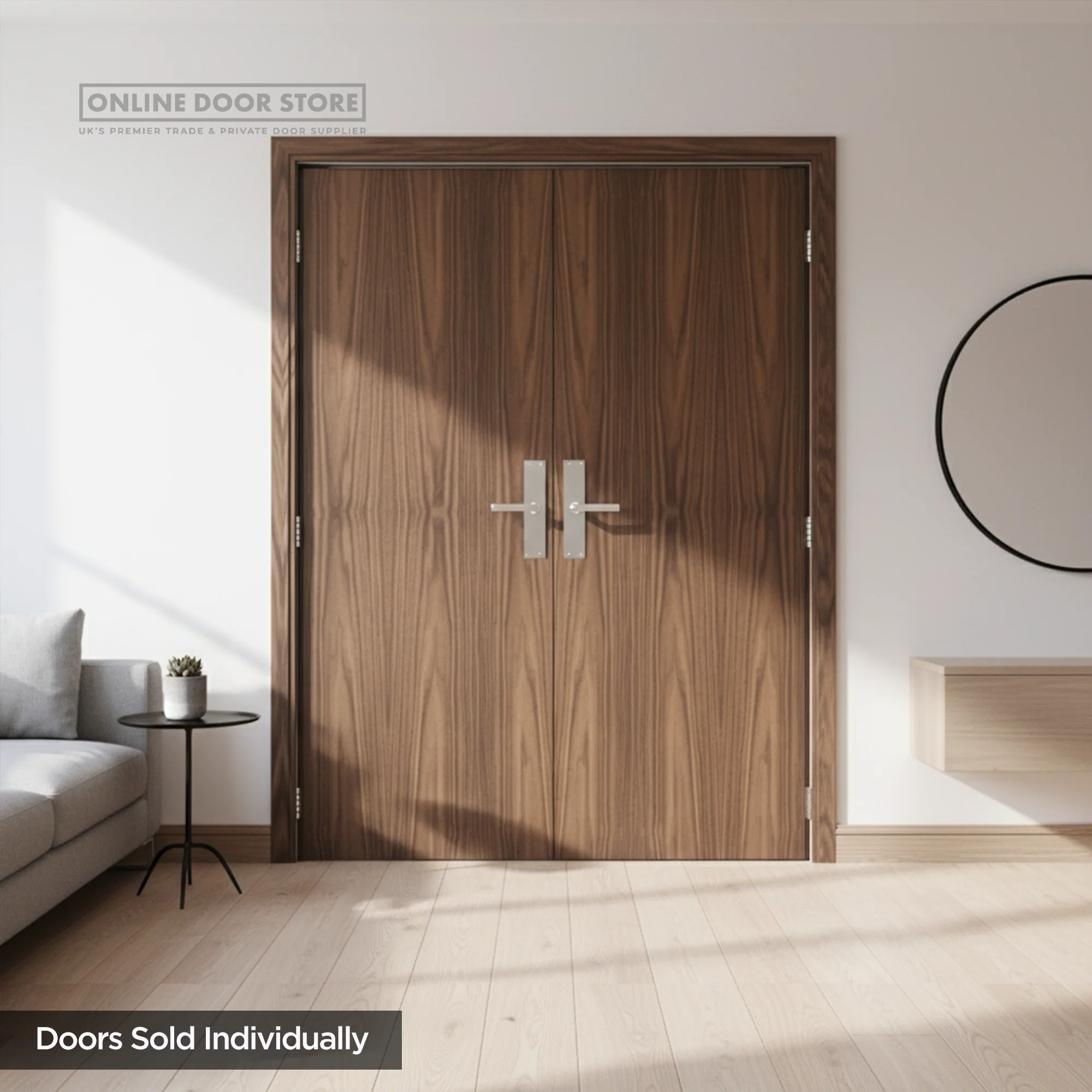 Deanta Flush Prefinished Walnut FD60 Fire Door - Image 3