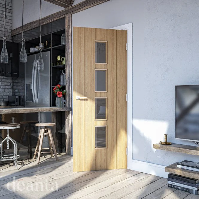 Deanta Galway Unfinished Oak Internal Glazed Door - Image 3