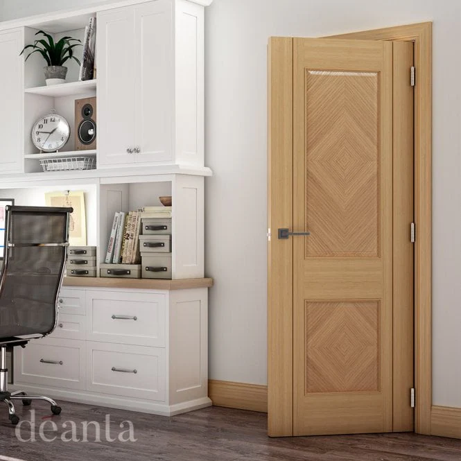 Deanta Kensington Prefinished Oak FD30 Fire Door - Image 3