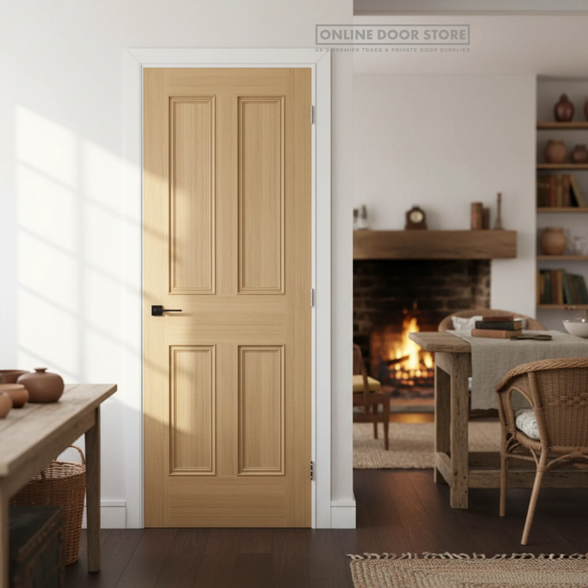 Deanta Kingston Unfinished Oak FD30 Fire Door - Image 2