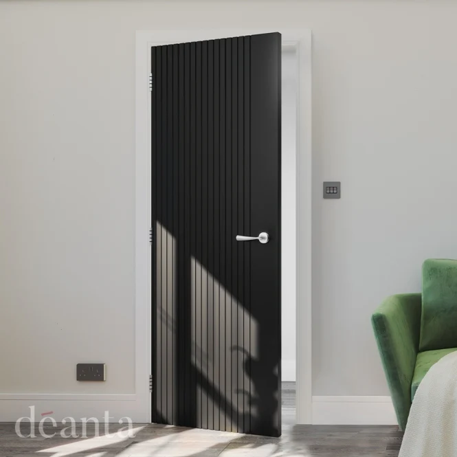 Deanta Malmo Pre-Finished Black FD30 Fire Door - Image 3
