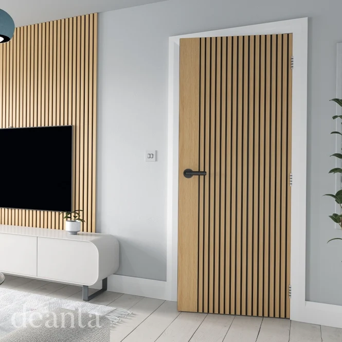 Deanta Malmo Pre-Finished Oak FD30 Fire Door - Image 3