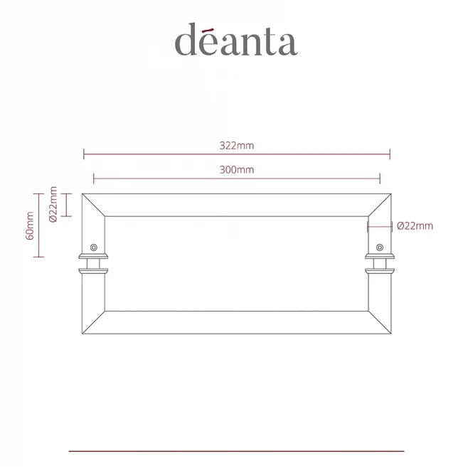Deanta Mitred Pull Handle Polished Steel 22mm - Single - Image 2