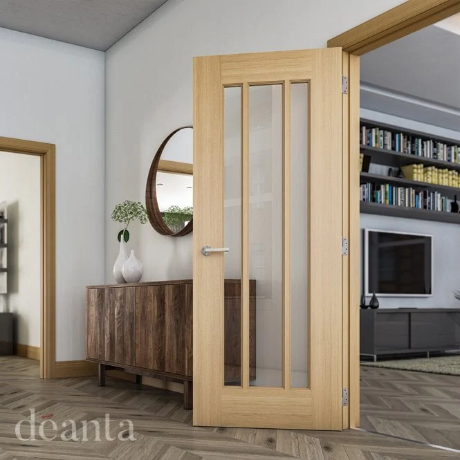 Deanta Norwich Unfinished Oak Bevelled Internal Glazed Door - Image 3