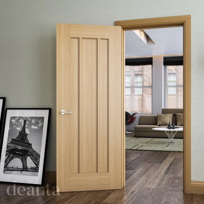 Deanta Norwich Unfinished Oak FD30 Fire Door - Image 3