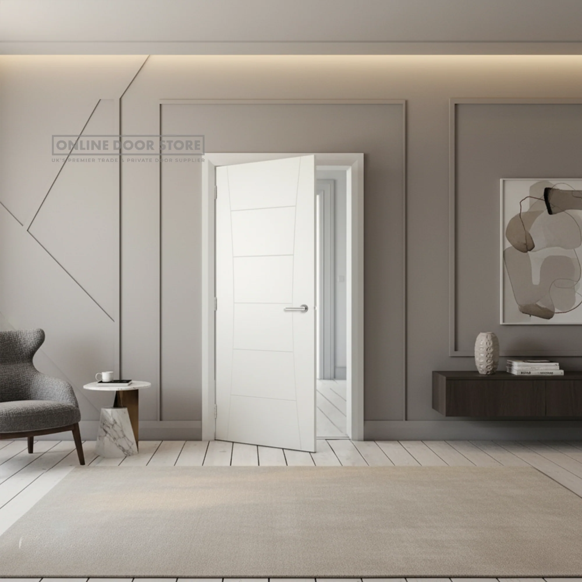 Deanta Pamplona White Primed FD30 Fire Door - Image 2