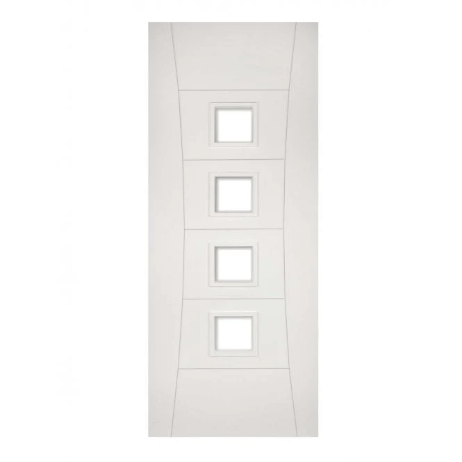 Deanta Pamplona White Primed Glazed FD30 Fire Door