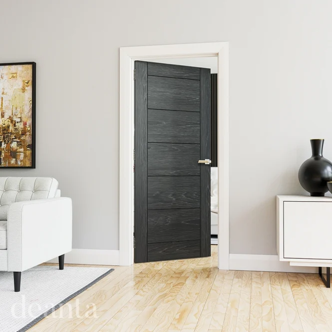 Deanta Pre-Finished Seville Brushed Black Oak Internal Door - Image 3