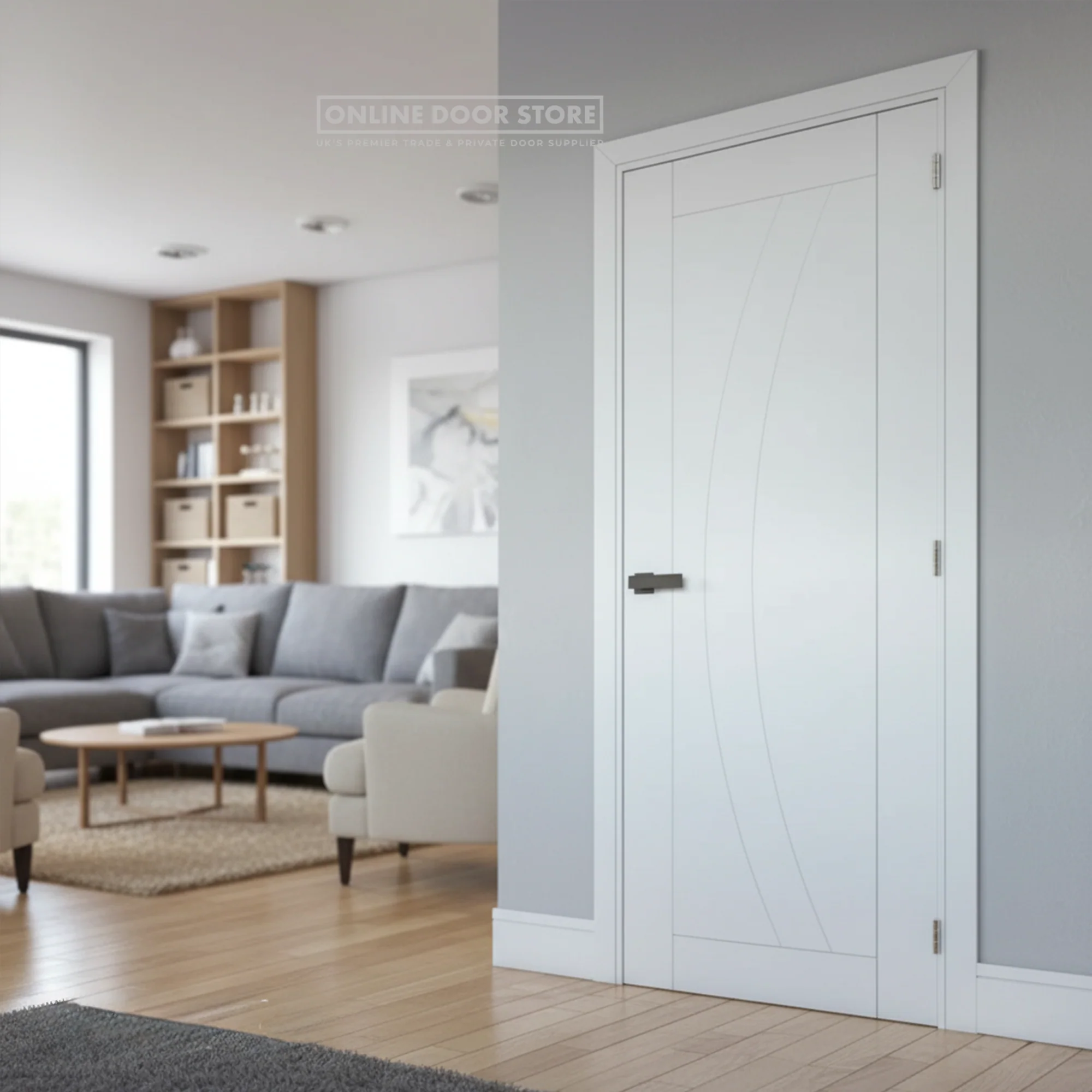 Deanta Ravello White Primed Internal Door - Image 2