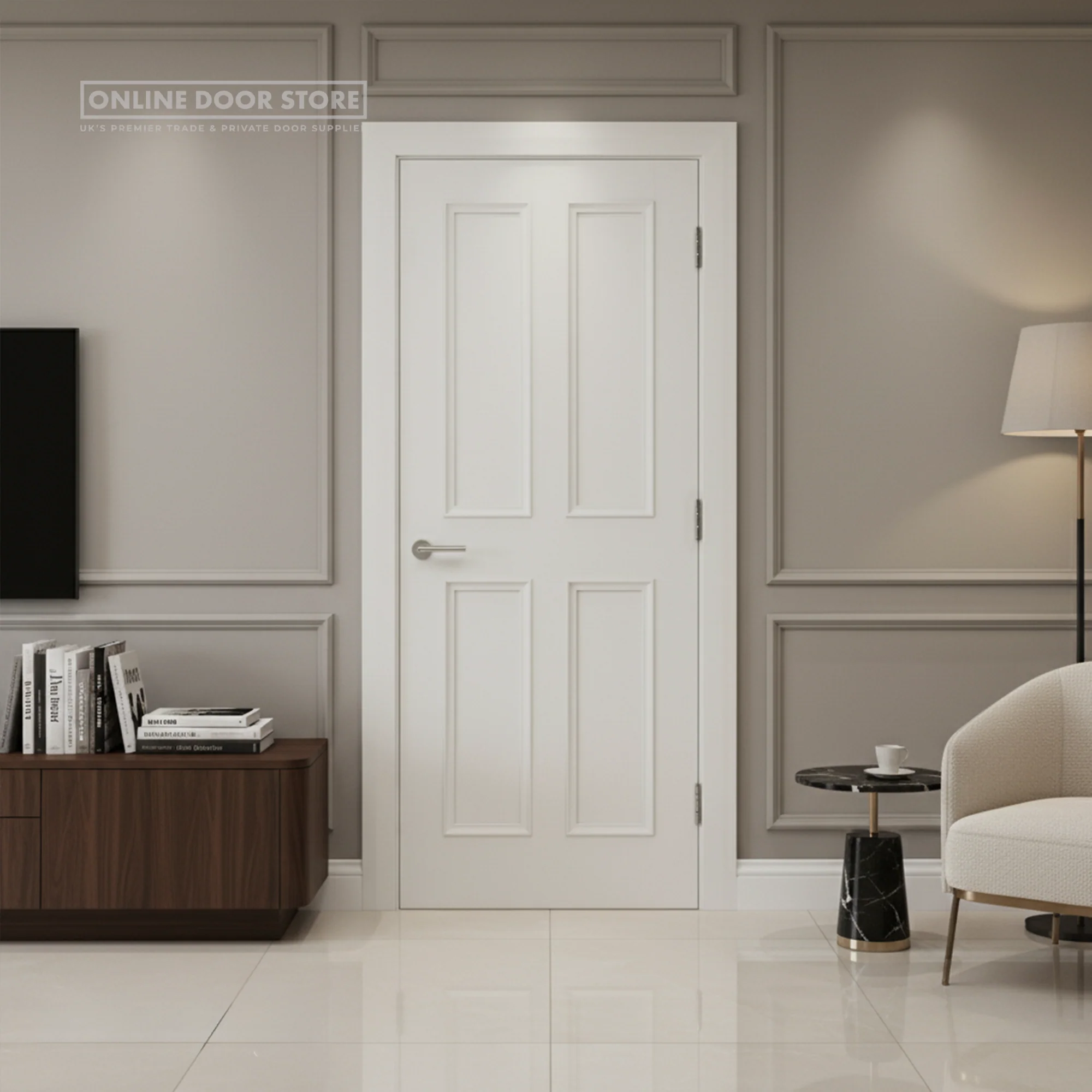 Deanta Rochester White Primed FD30 Fire Door - Image 2