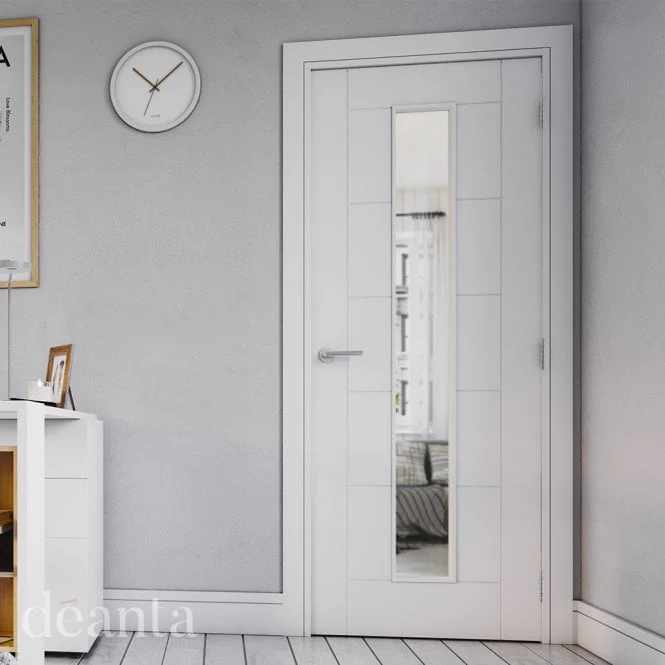 Deanta Seville White Primed 1L Glazed FD30 Fire Door - Image 3