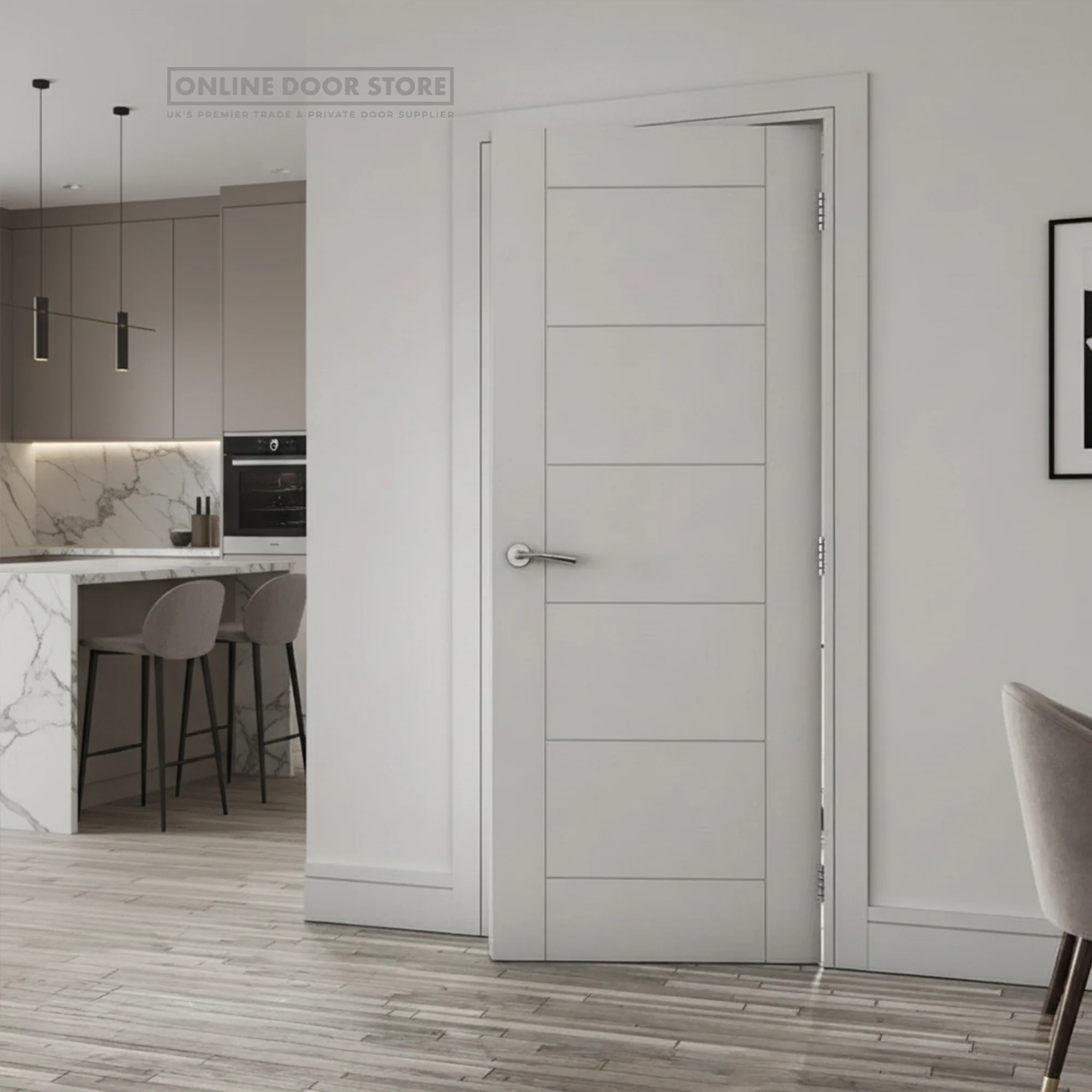 Deanta Seville White Primed Internal Door - Image 2