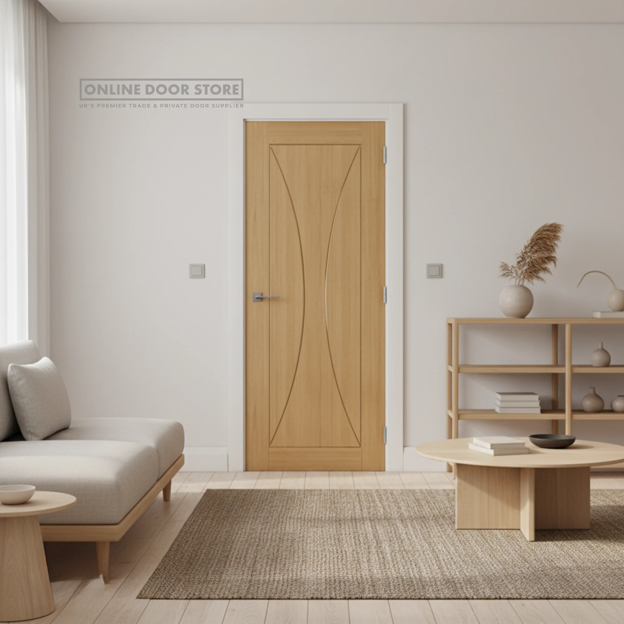 Deanta Sorrento Prefinished Oak FD30 Fire Door - Image 2