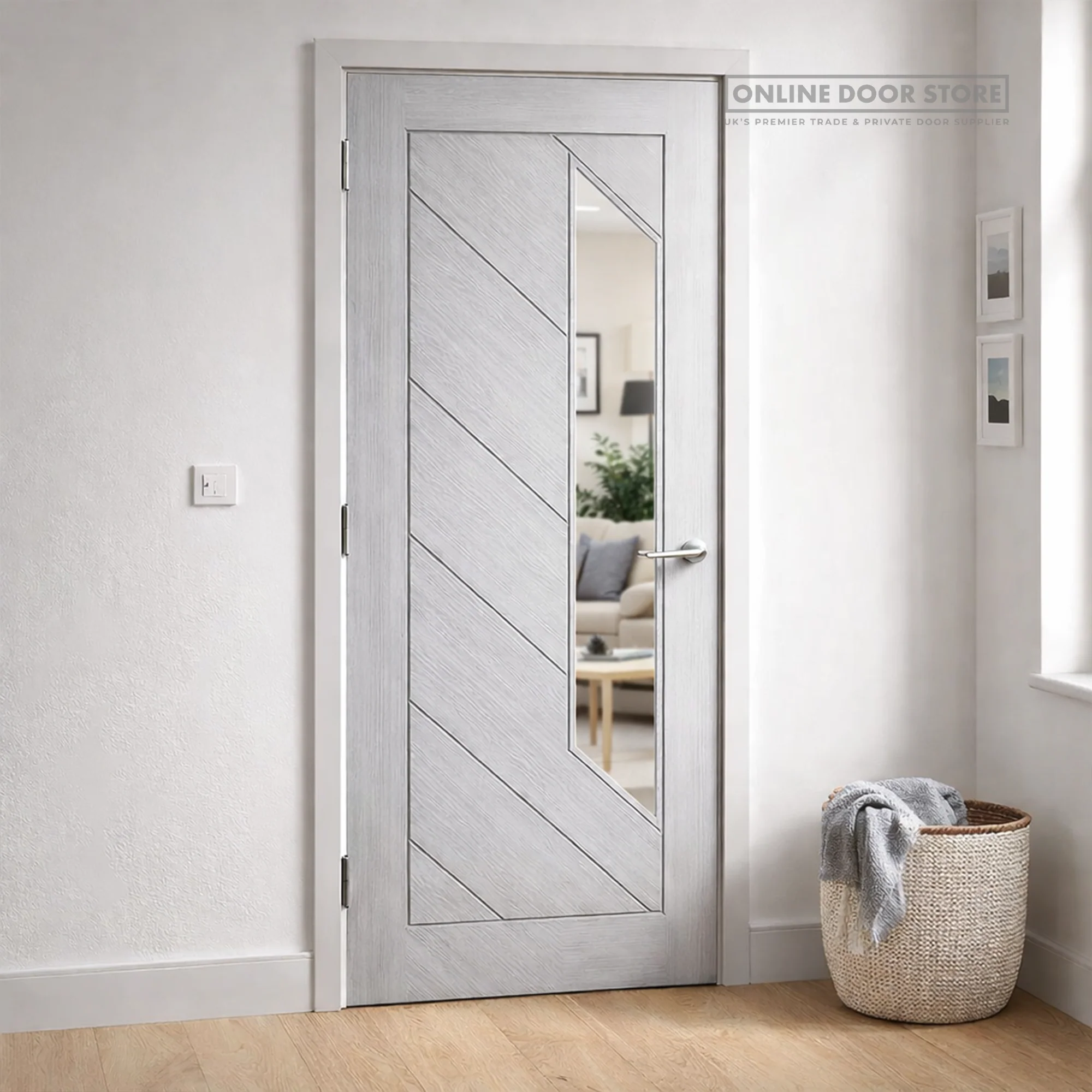 Deanta Torino Light Grey Ash Internal Glazed Door - Image 2