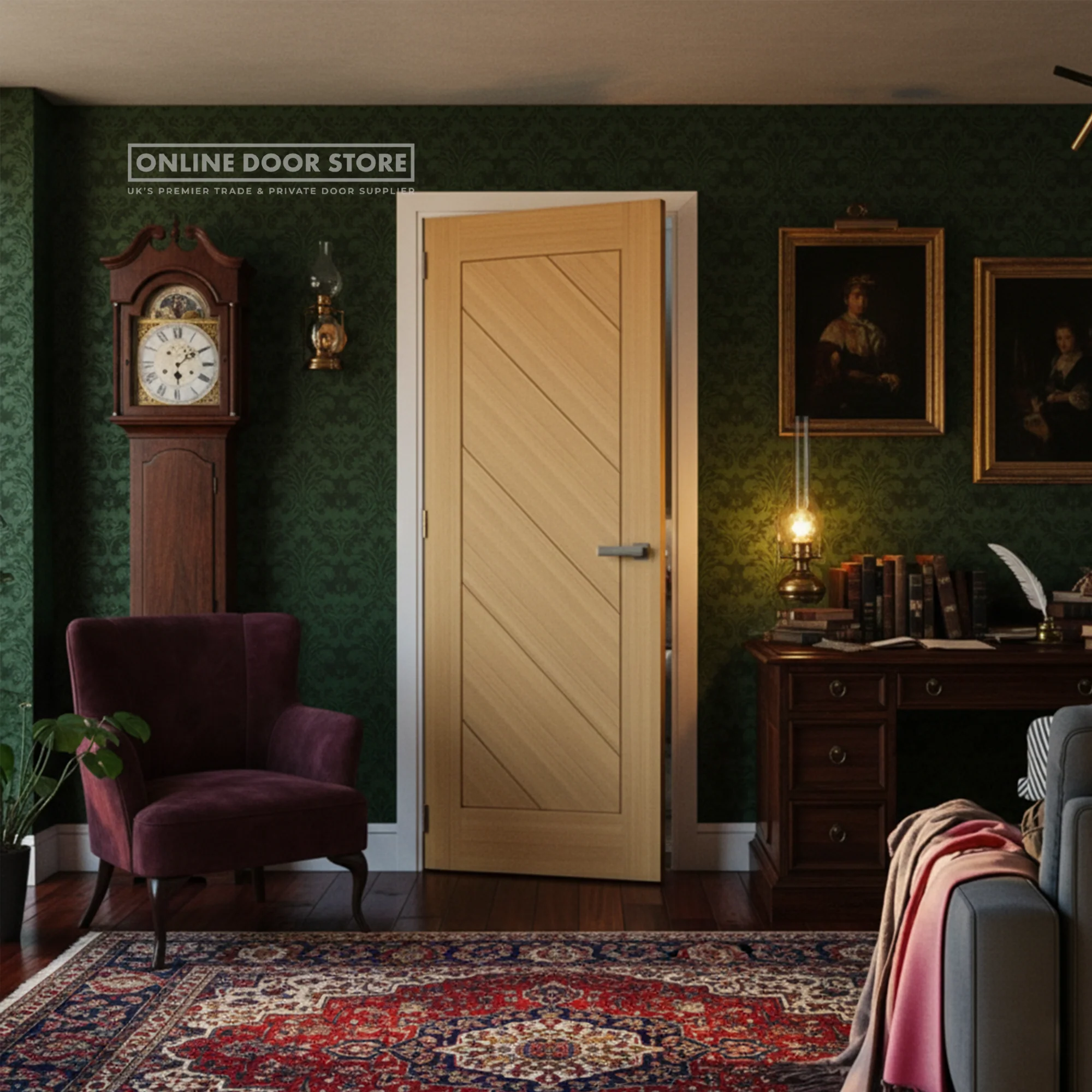 Deanta Torino Pre-Finished Oak Internal Door - Image 2