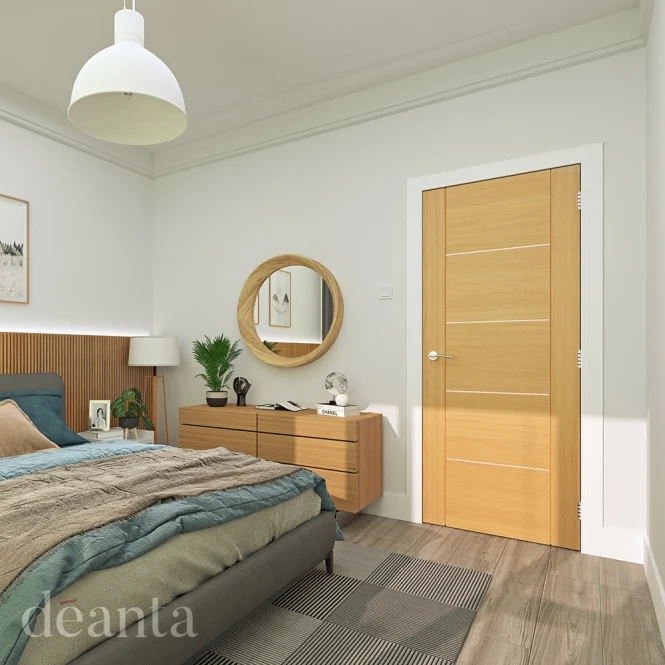 Deanta Valencia Prefinished Oak FD30 Fire Door - Image 3