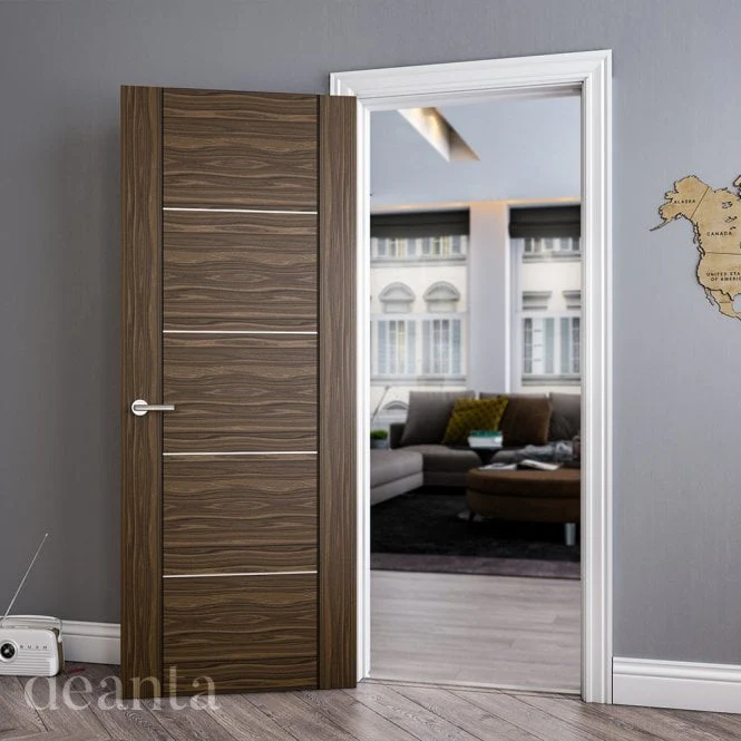 Deanta Valencia Prefinished Walnut FD30 Fire Door - Image 3