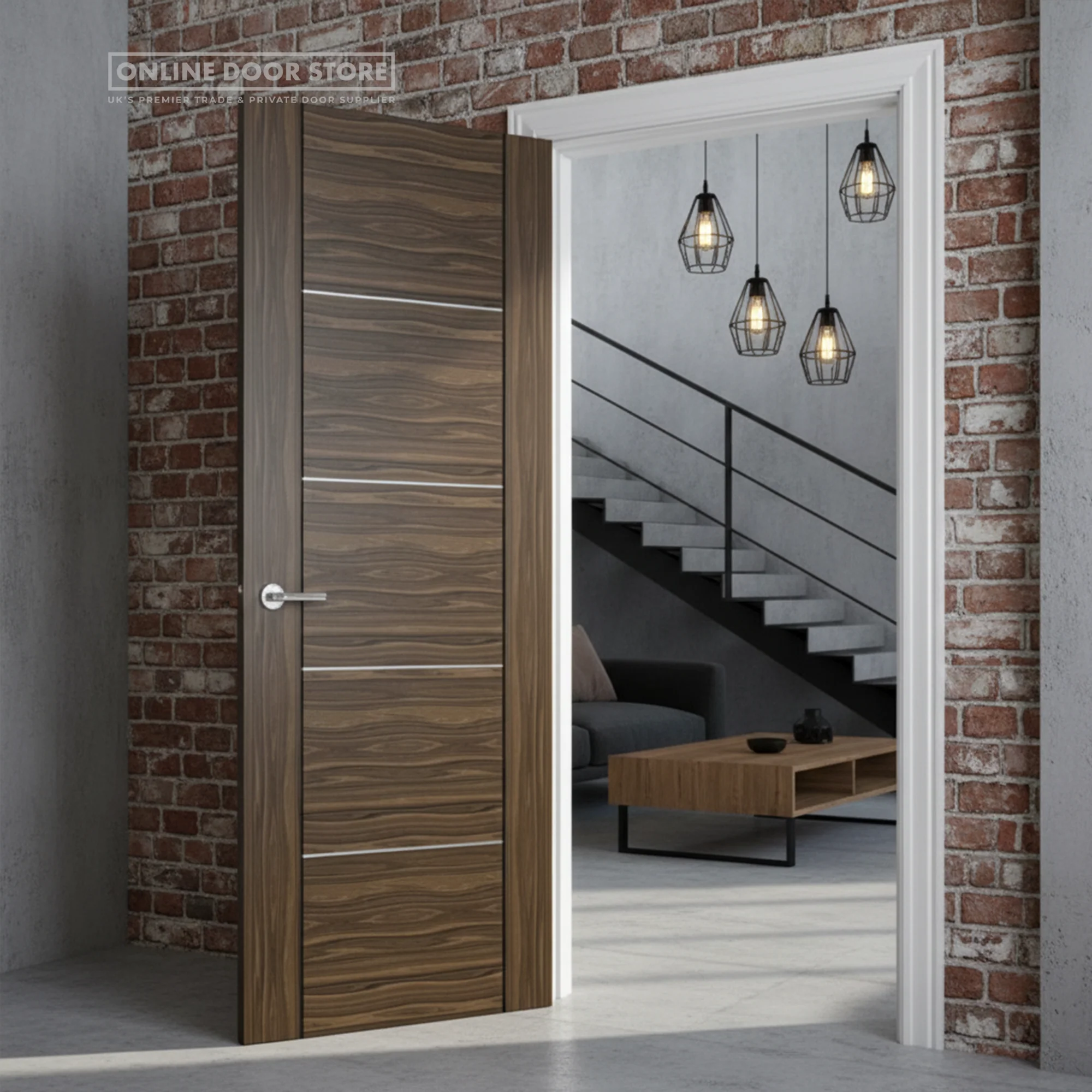 Deanta Valencia Prefinished Walnut Internal Door - Image 2