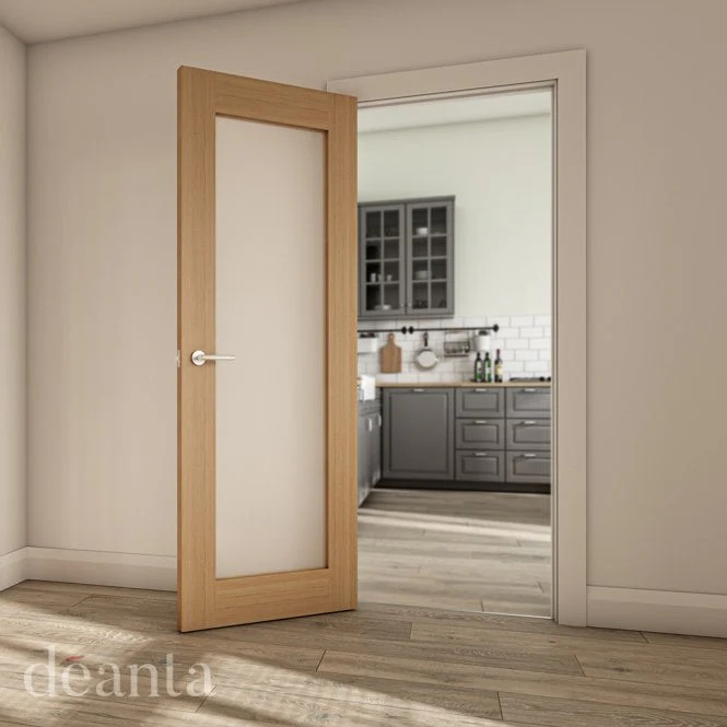 Deanta Walden Unfinished Oak Frosted Internal Glazed Door - Image 3
