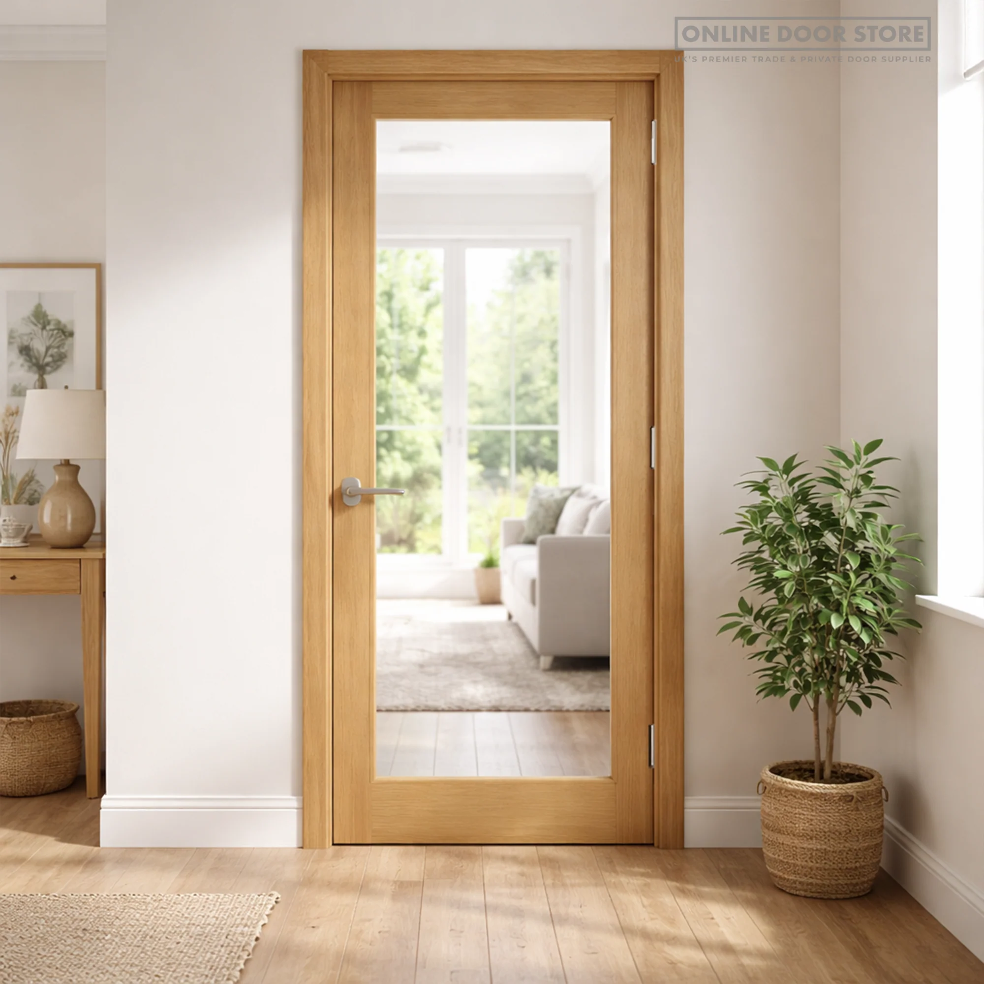 Deanta Walden Unfinished Oak Internal Glazed Door - Image 2