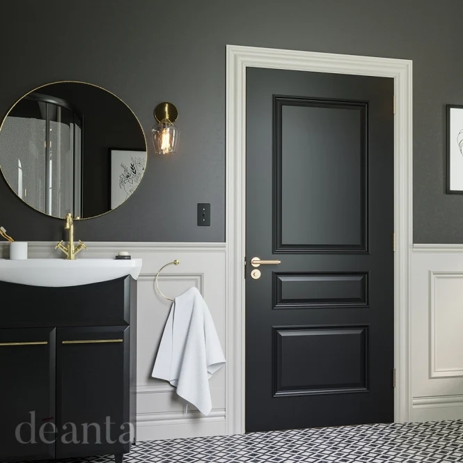 Deanta Windsor Black Prefinished FSC FD30 Fire Door - Image 3