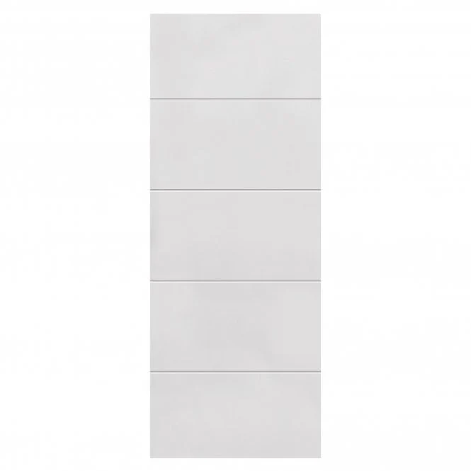 JB Kind 4 Line Horizontal White Primed Internal Door